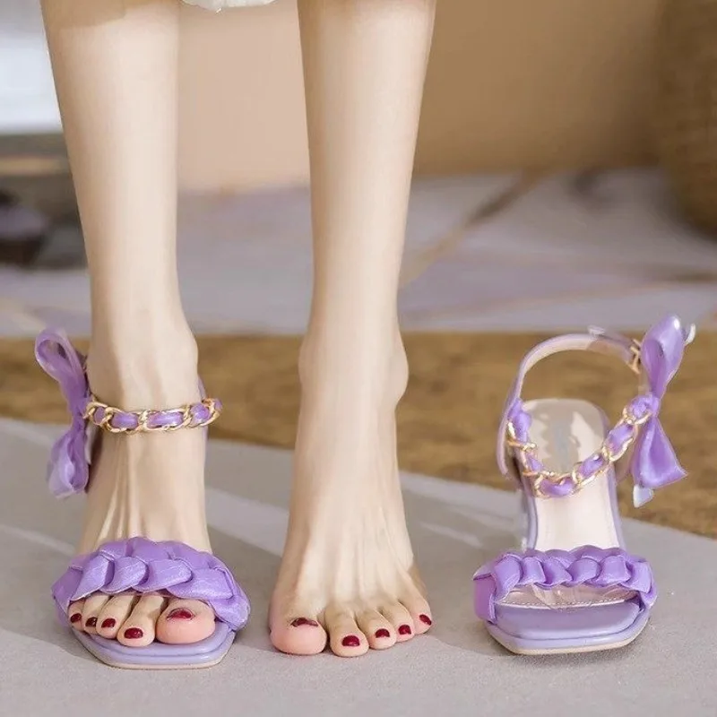 Women's Summer Fairy Princess Sandals New Peep-toe Chunky High Heel Lightweight Elegant Versatile Fashion Stylish Comfortable - view 5