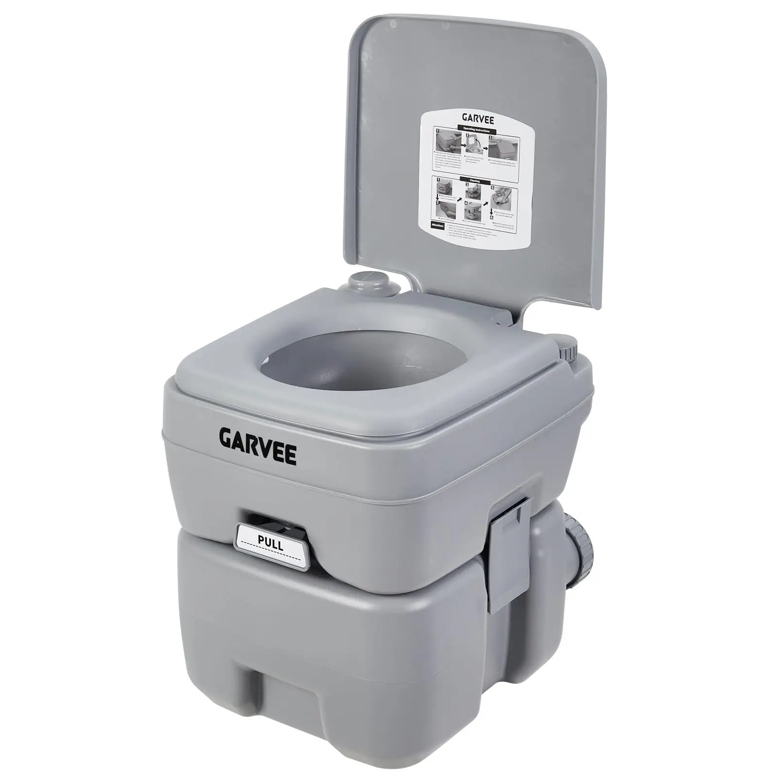 

Portable Toilet For Camping 5.3 Gallon With Carry Bag, Dual Flush Detachable Waste Tank For RV Boat Truck Travel