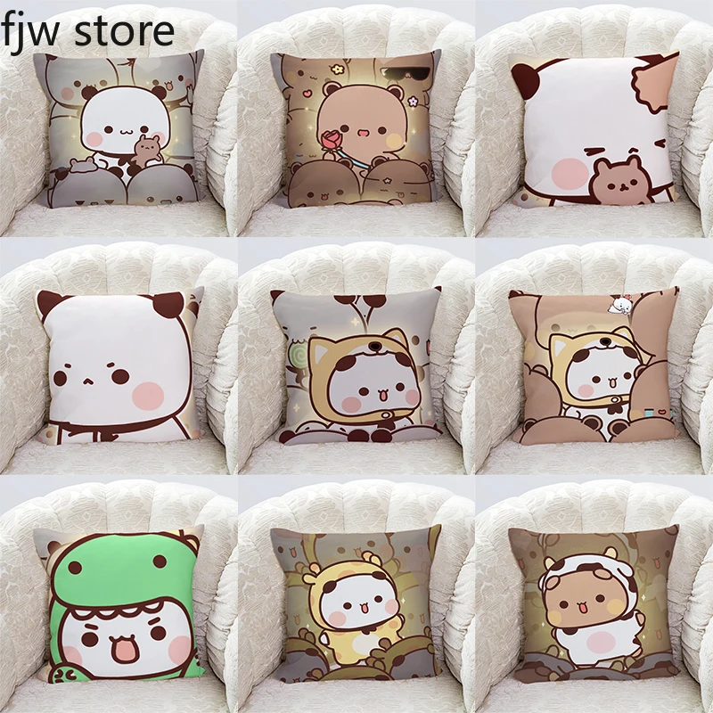 Cute panda Bubu and Dudu pillowcases Kawaii cartoon animation sofa cushion covers bedroom home decoration pillowcases