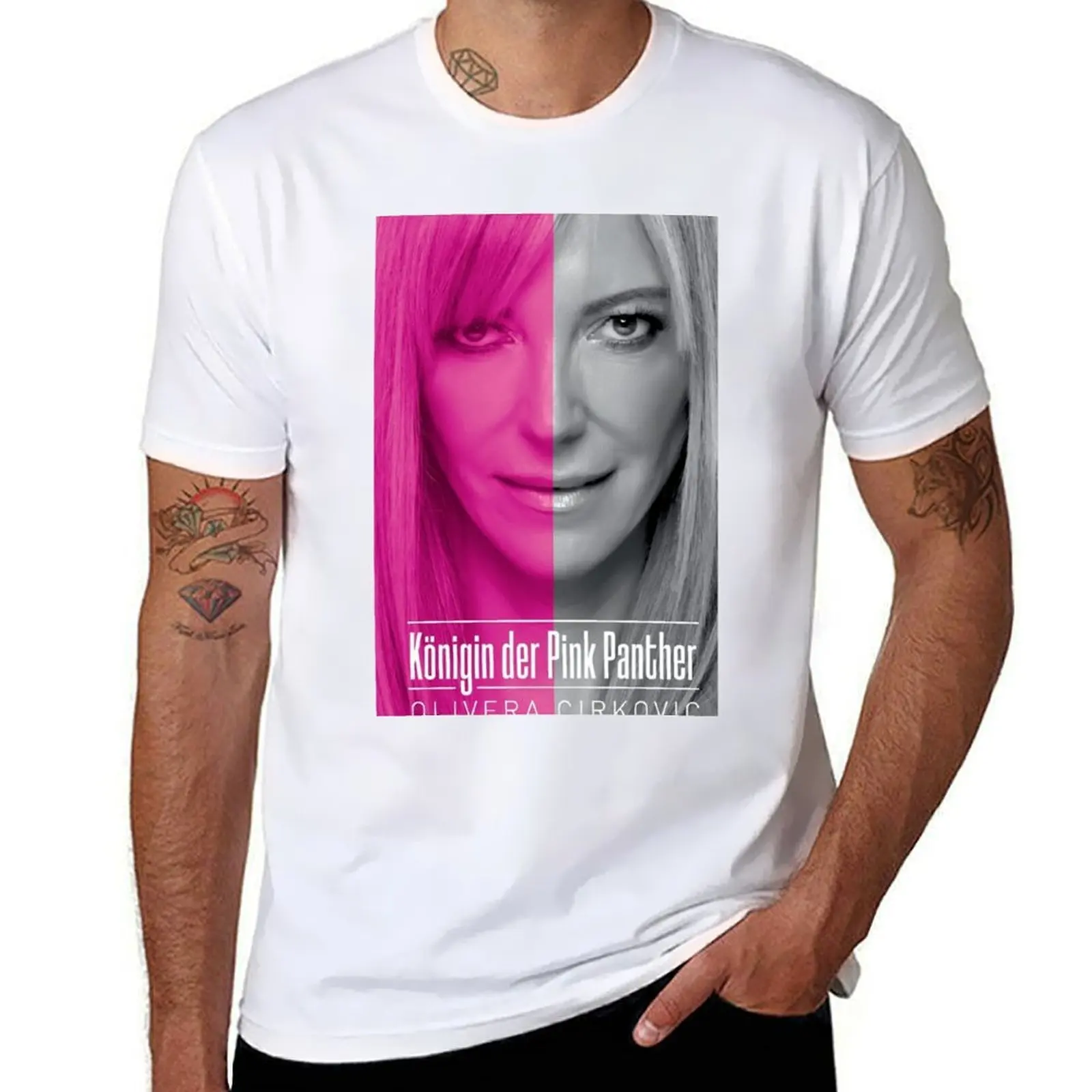 

Olivera Cirkovic Pinker Panther auf Deutsch (German) T-Shirt anime tshirt t shirt men 100% cotton luxury brand T-Shirt
