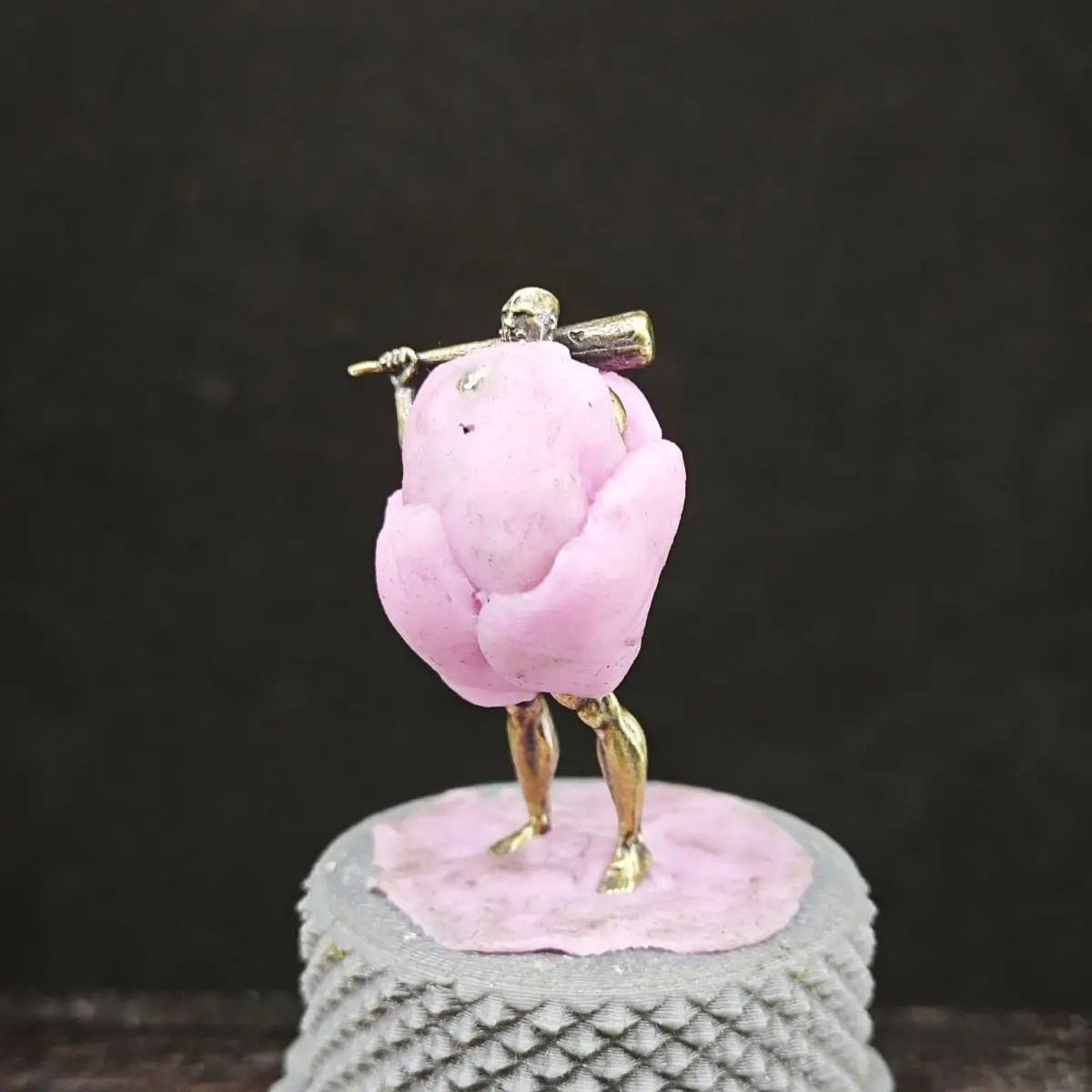 Brass Goblin Miniature Couple Figurine Desktop Sand Table Ornament Decorative Collectible Home Decor