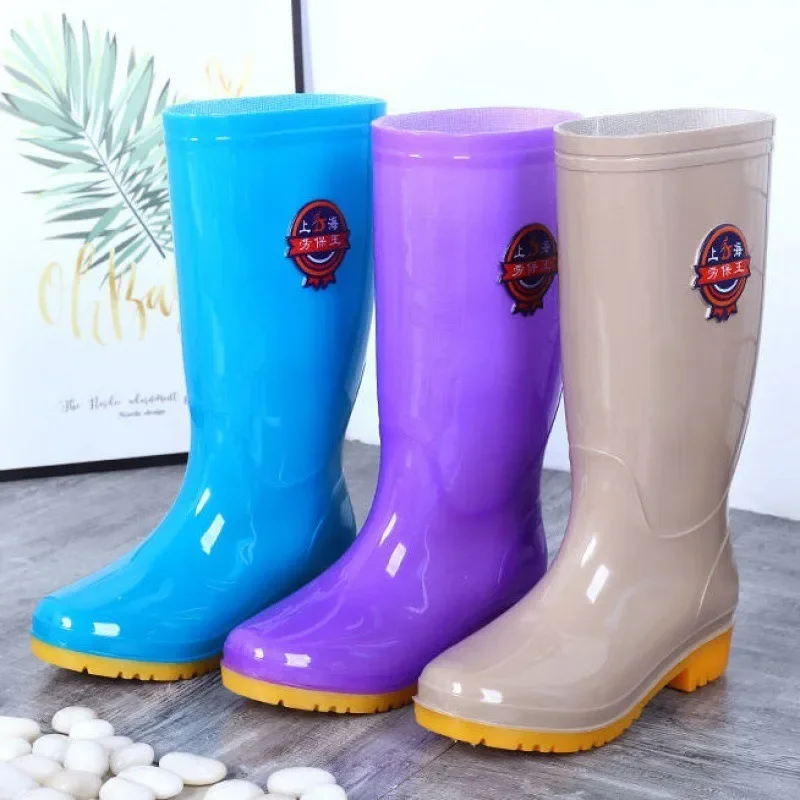 High Rain Shoes Non-slip Rubber Shoes in Spring and Autumn Rainy Rain Boots Tendon Sole High Shell Cold Warm Non-slip