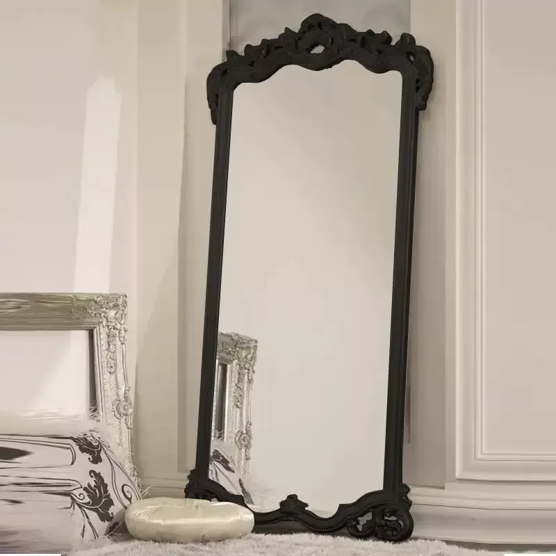 Large Full Body Floor Mirror Hand Carved Full Length Standing Mirror for Home Cloakroom Fitting Room Customizable