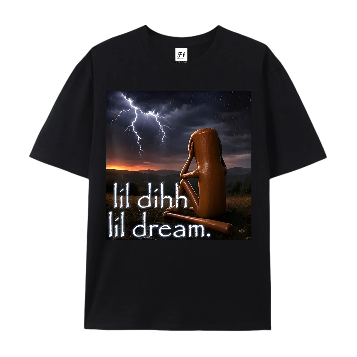 Lil Dihh Lil Dream Sad Meme Character Graphic T‑Shirt Retro Album Cover Style Emo Humor Unisex Streetwear Tee Funny Shirts