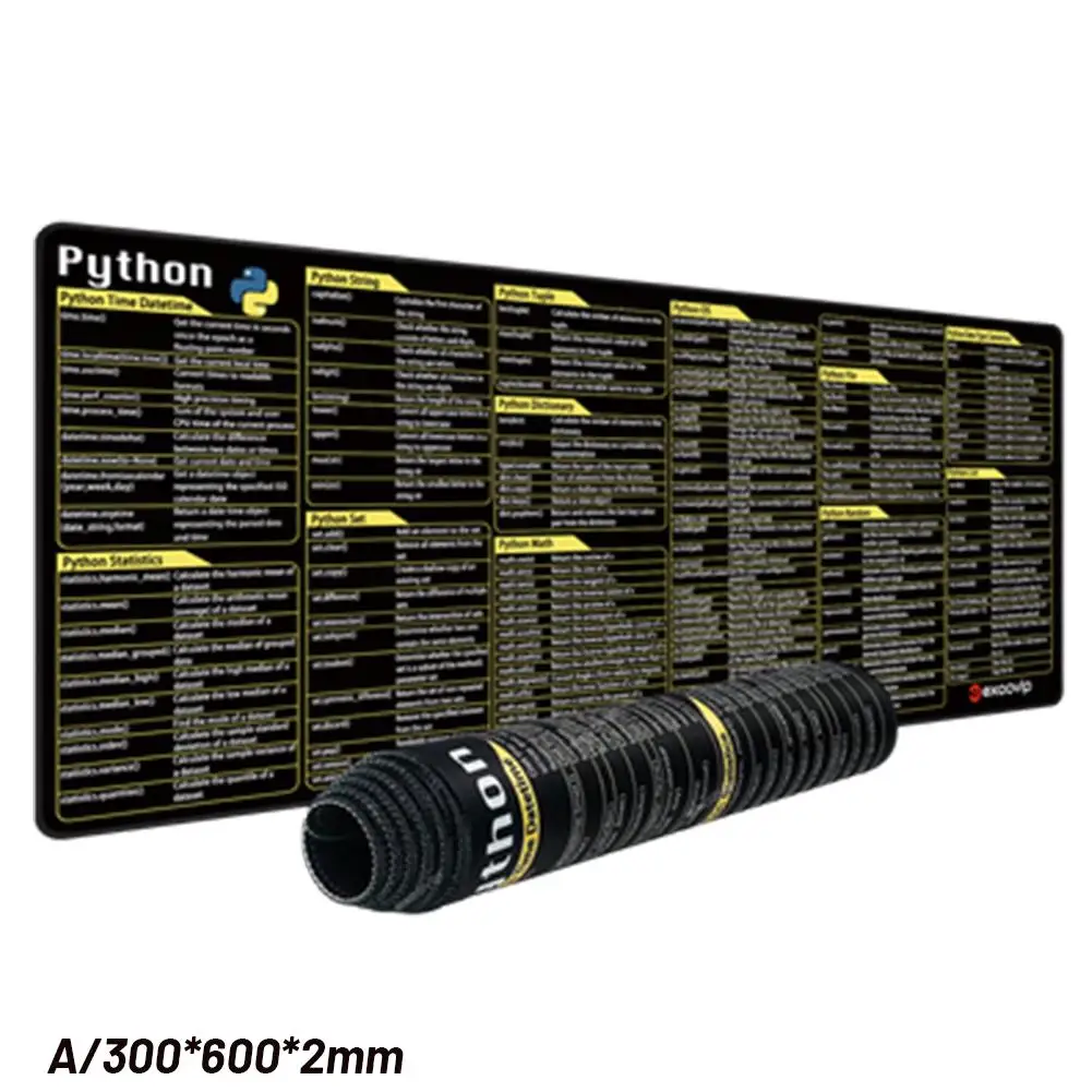 For Python Java Shortcuts Mouse Pad Stitched Edge Non-Slip Rubber Base Office Mousepad Large For Laptop Computer Home Porta N4U8