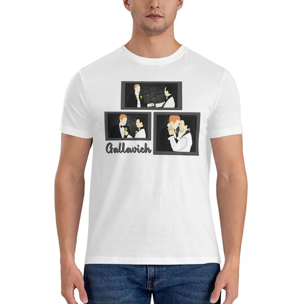 Gallaviche-تي شيرت رجالي غير رسمي وقح ، تي شيرت قطني ، ياقة مستديرة ، أكمام قصيرة ، ملابس صيفية #1