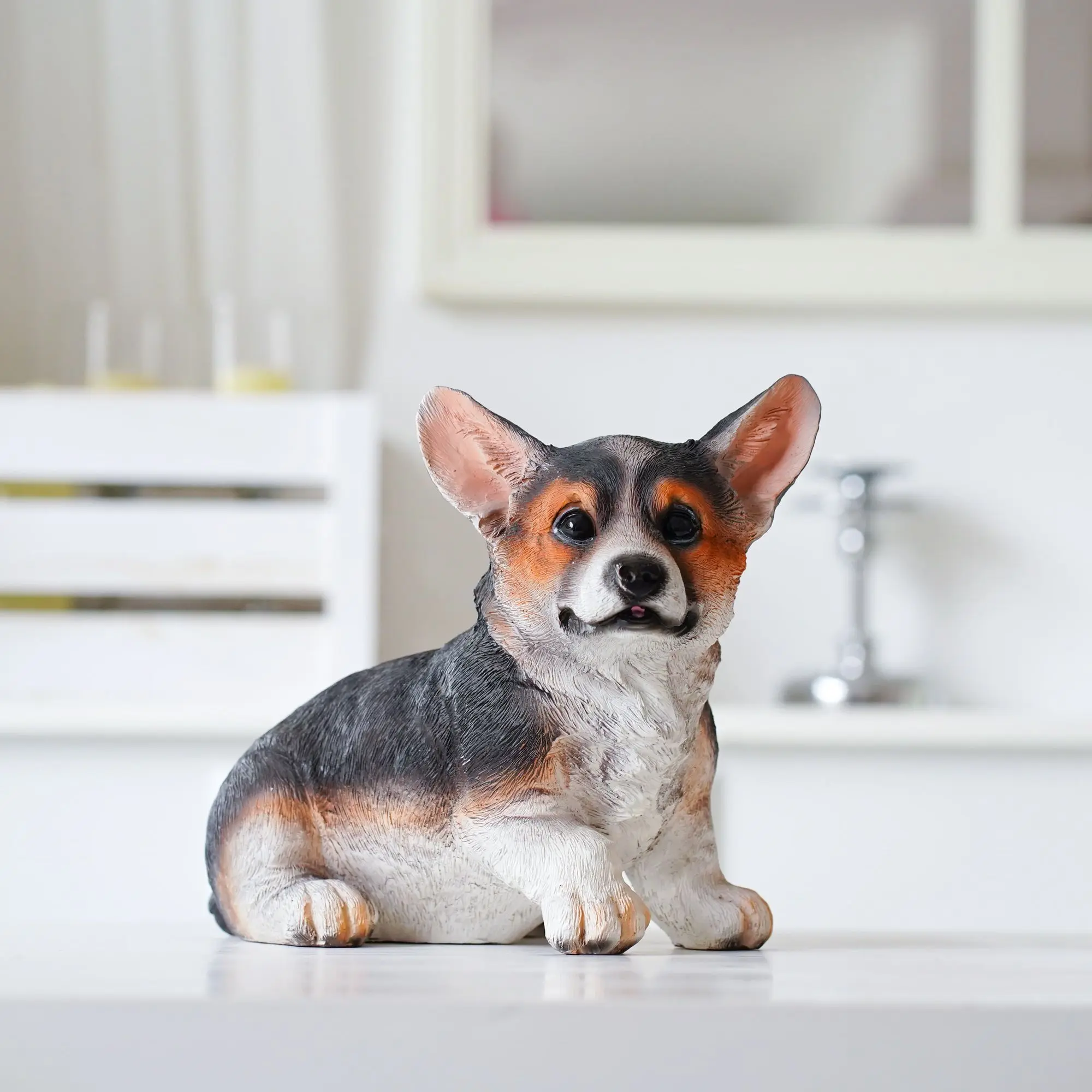 Resin model Simulation Corgi dog model living room sculpture home outdoor garden courtyard decoration y309