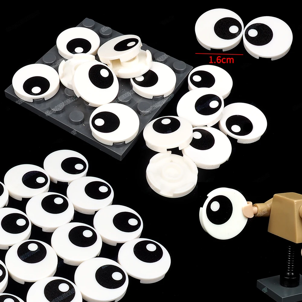 Black Eye Pupil Pattern Printed Tiles 2*2 Building Block 14769 Assembled Moc Figures Eye Animal Model Accessories Child Gift Toy