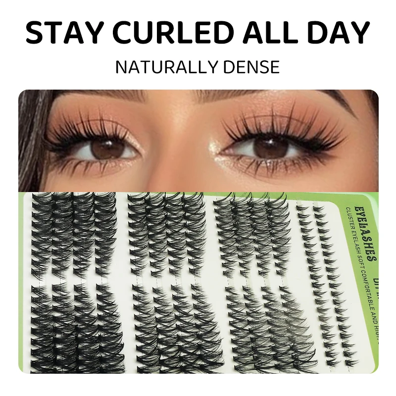 DIY Manga Spiky Cluster Wimpernverlängerungen, Natürliche Mega-Volumen Einzelne Vorgeschnittene Segmentierte Wimpern für Augen-Make-up zu Hause – Detail 4