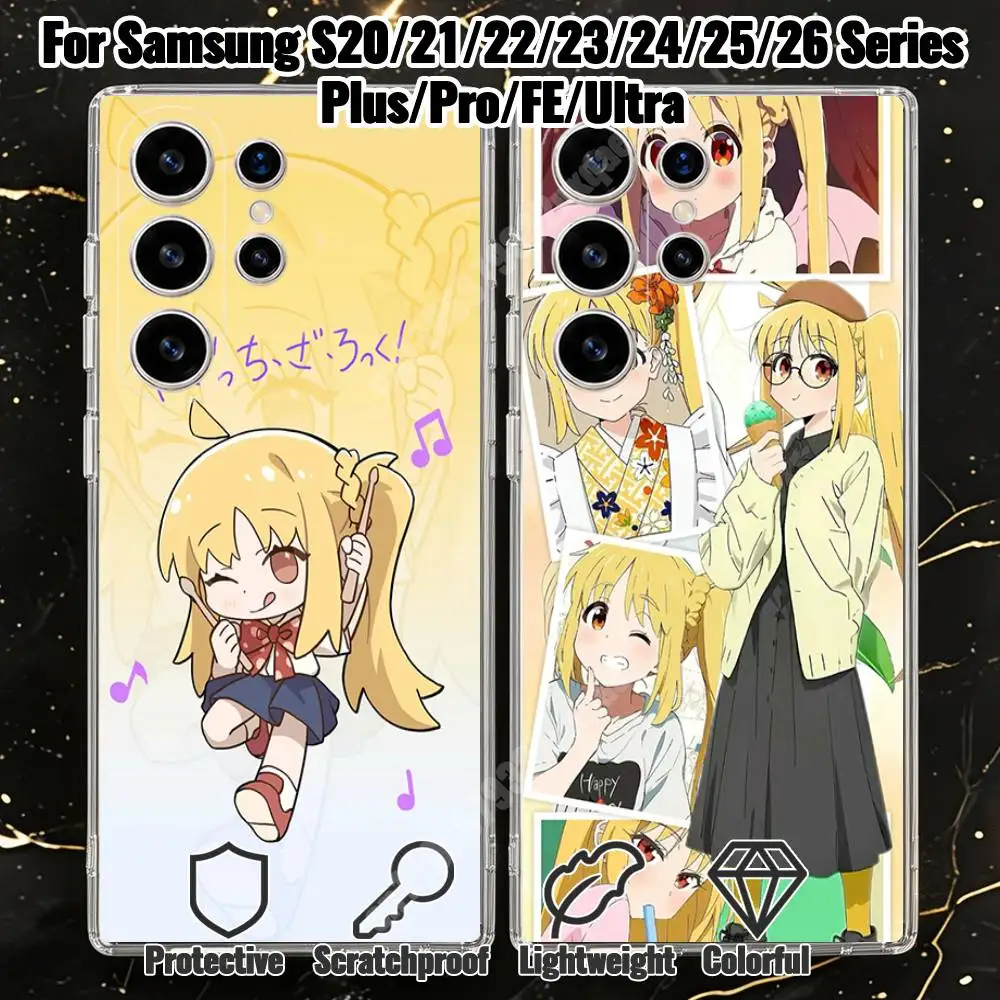 Ijichi Nijika The Rock B-Bocchi Phone Case for Samsung Galaxy S21 22 Ultra Plus S23 24 FE Lite S25 26 Transparent Cover