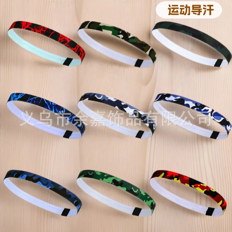 Anti-slip Silicone Sweatband Sweat-absorbent Gym Headwrap for Fitness Sports Headband of Running Tennis Unisex Workout Accessory