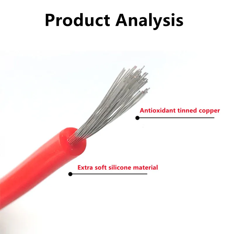 10m High Voltage Silicone Wire 5 10 15 20 25 30 40KV Extra Soft Silicone Car Ignition Wire Tinned Copper Core 20-9AWG Motor Lead