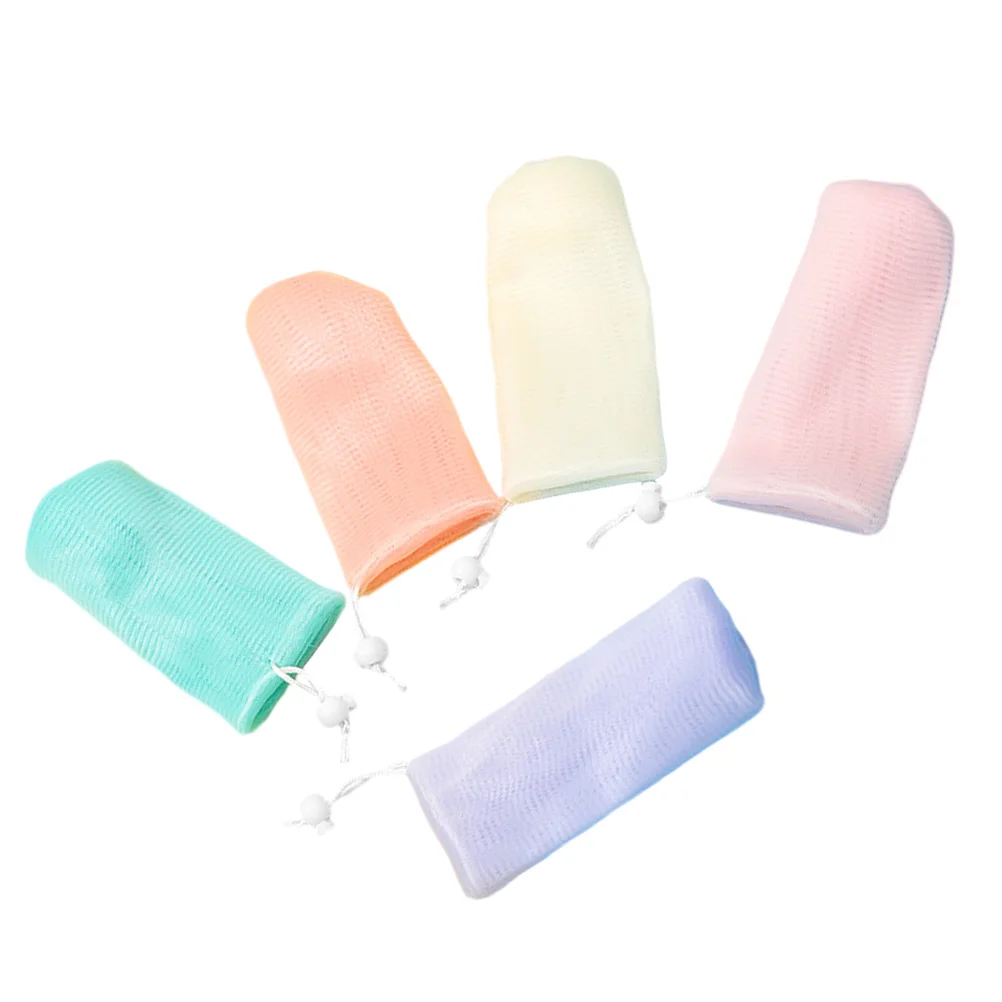 Bolsa de jabón de malla para espuma, bolsa para bolsas de ducha, barras, espuma, exfoliante pequeño de colores