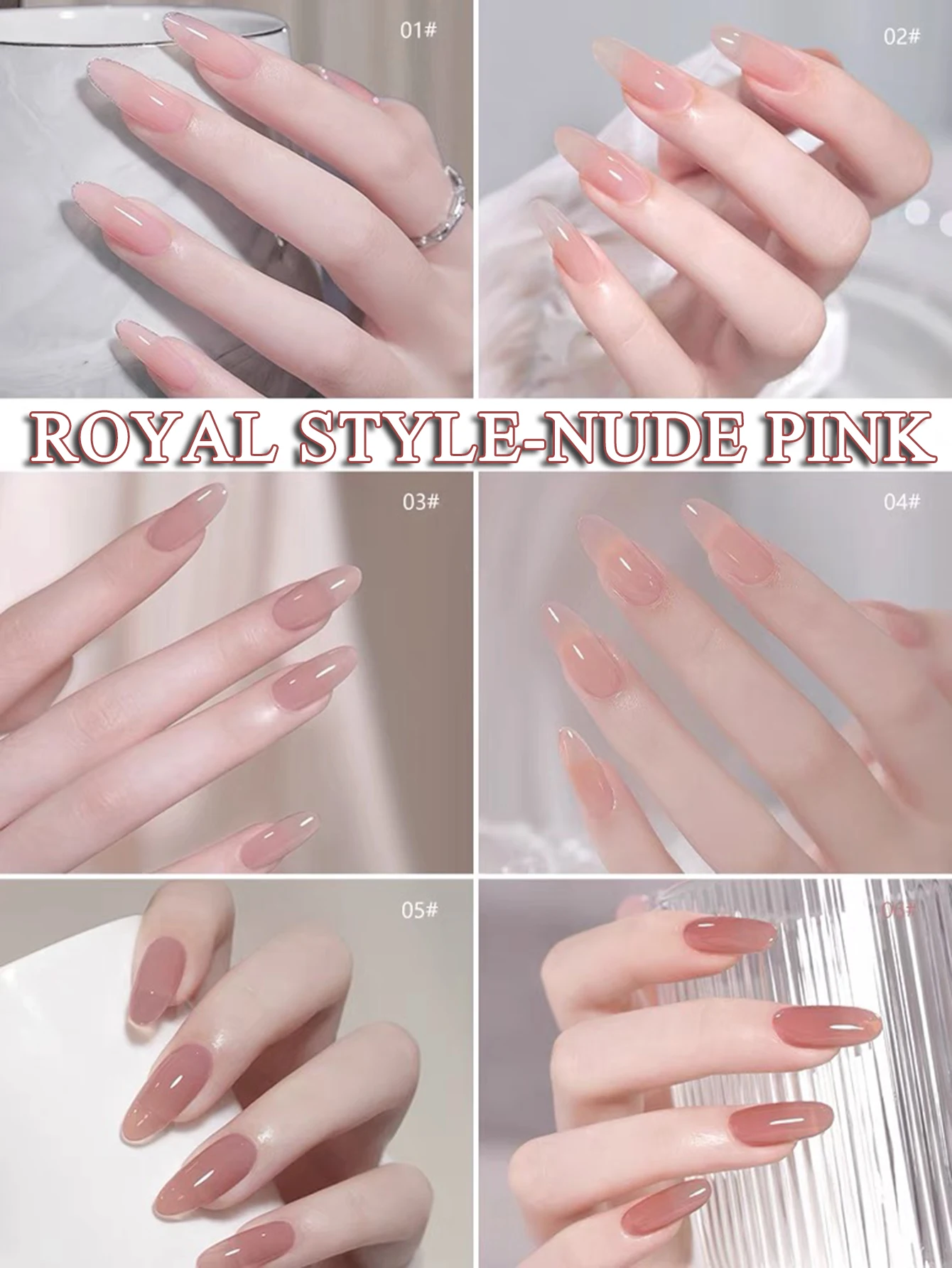 MIANEL 12 ミリリットル 1-6 個アイスクリアロイヤルヌードジェルポリッシュ、トップセラージェルネイルポリッシュ、ピンクネイル特別ネイルアートサロン用