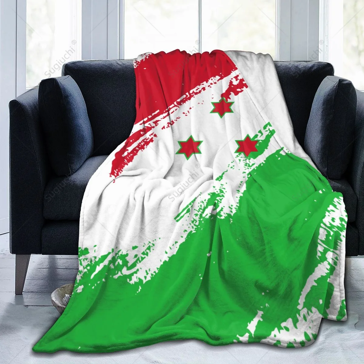 Blanket Burundi Flag Color Flannel Multifunction Camping Sofa Cover Keep Warm