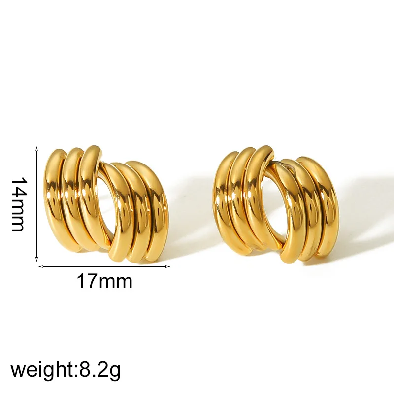Simple Metal Interlaced Geometric Clip on Earrings No Piercing for Women Temperament Minimalist  Irregular Line Desing Ear Clips