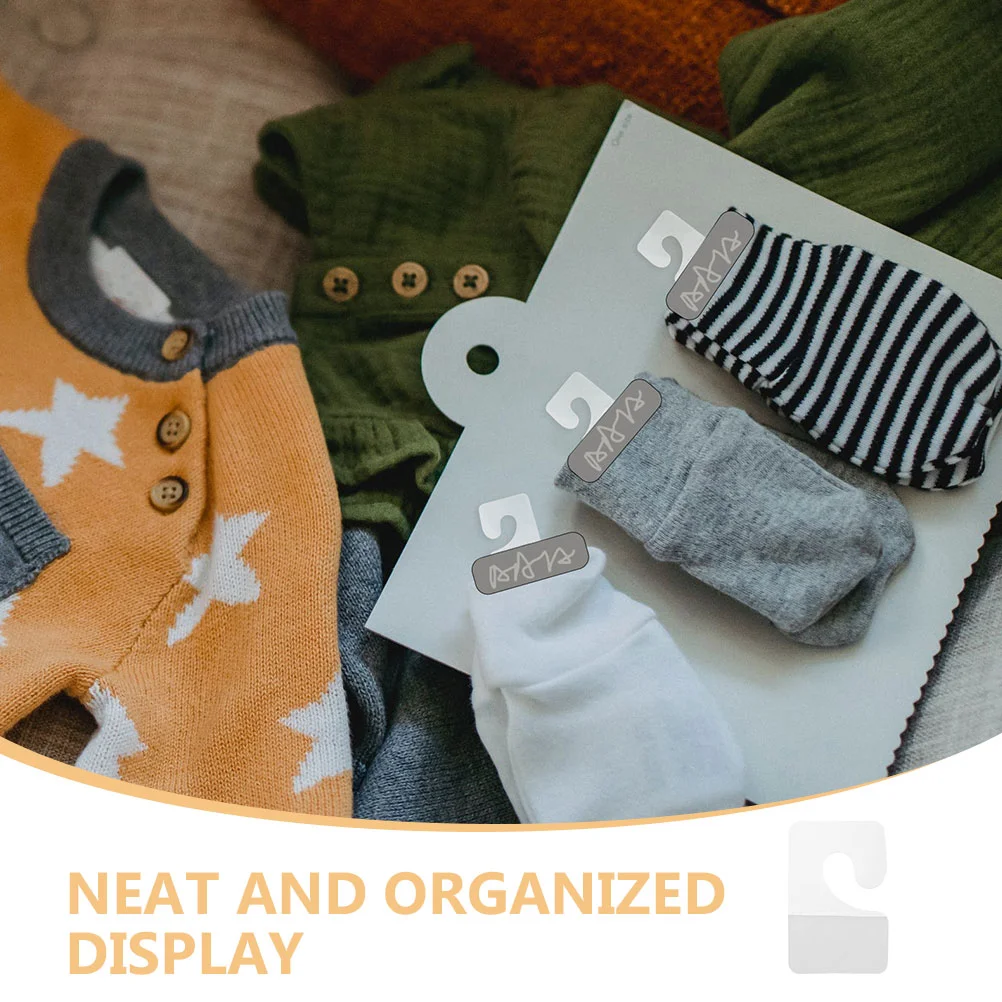 500 Pcs Clear Display Hooks Sticky Tabs for Hanging Plastic Hooks for Retail Display Adhesive Hanging Tabs for Merchandise