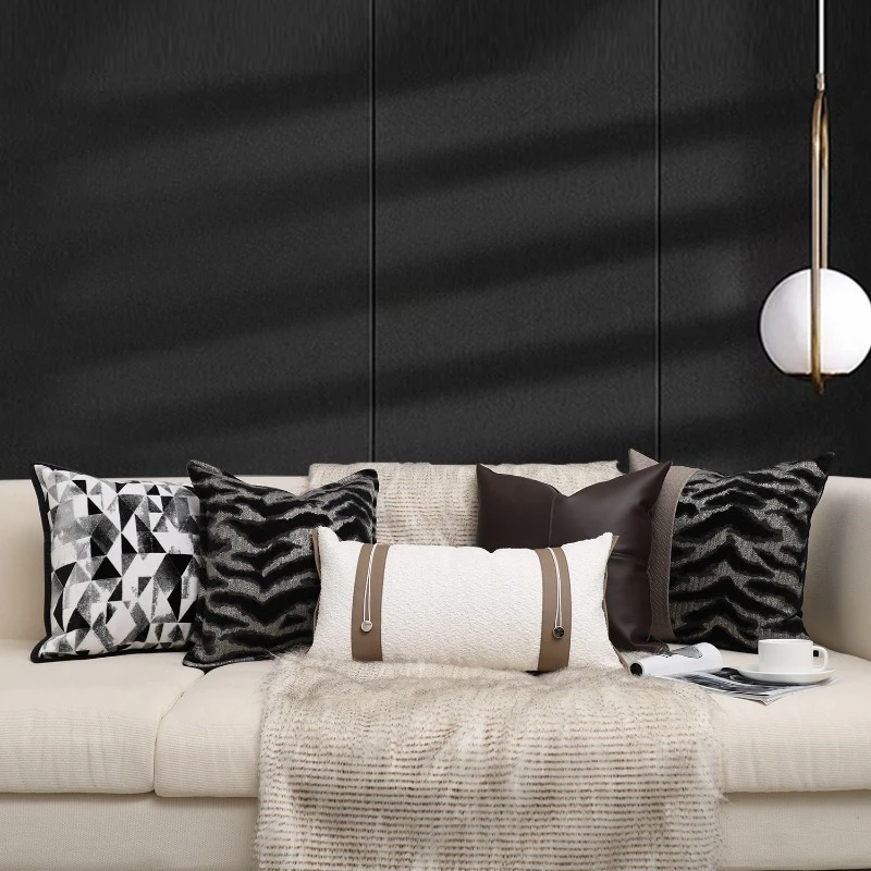 

Plush Cushion Cover Geometric Sofa Pillow Cover for Living Room Sofa 45x45cm Decorative Pillow Home Decor Pillowcase Zebra