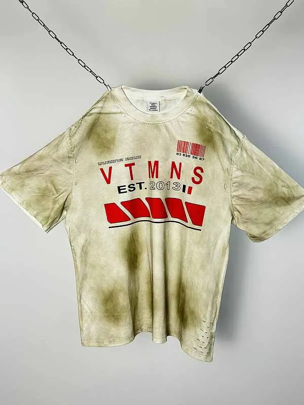 2025 Vintage VT Logo Printed Women Men Distressed Women Men T shirts tees Oversized Men Casual T shirt