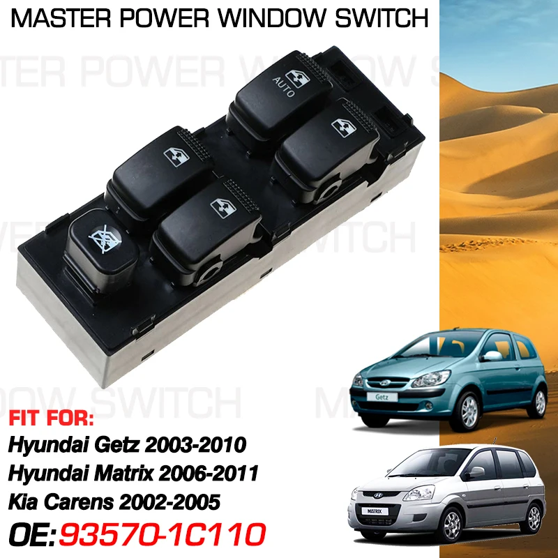 Master Power Window Switch Button 93570-1C110 14 Pins For Hyundai Getz 2003-2010 Hyundai Matrix 2006-2011 Kia Carens 2002-2005