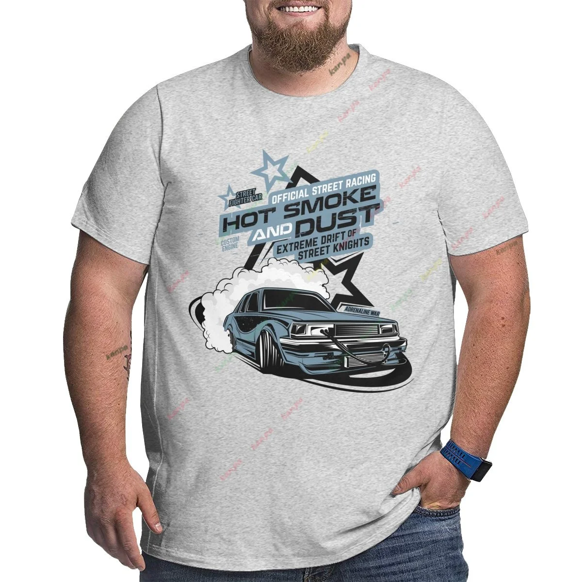 

American Vintage Car Print T-shirt for Men and Comfortable Casual Couples T Street Plus Size Tops 6XL