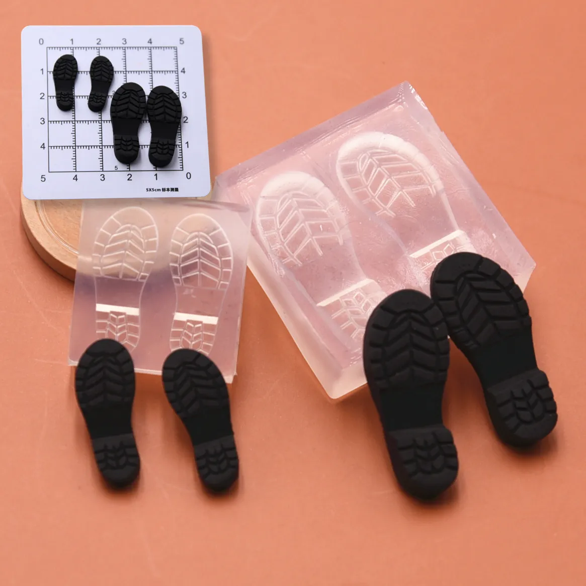 Miniature Clay Sole Silicone Mold Diy Glue Sole Cartoon Doll Shoe Fondant Mold Shoe Bottom Mold