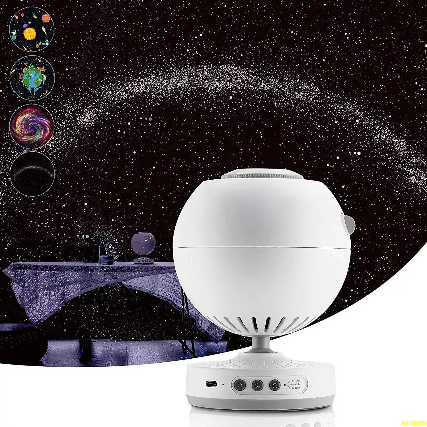 POCOCO Star Projector,Galaxy Lite Home Planetarium Galaxy Projector with Real Starry Skylight Presentation,Night Light Ambiance