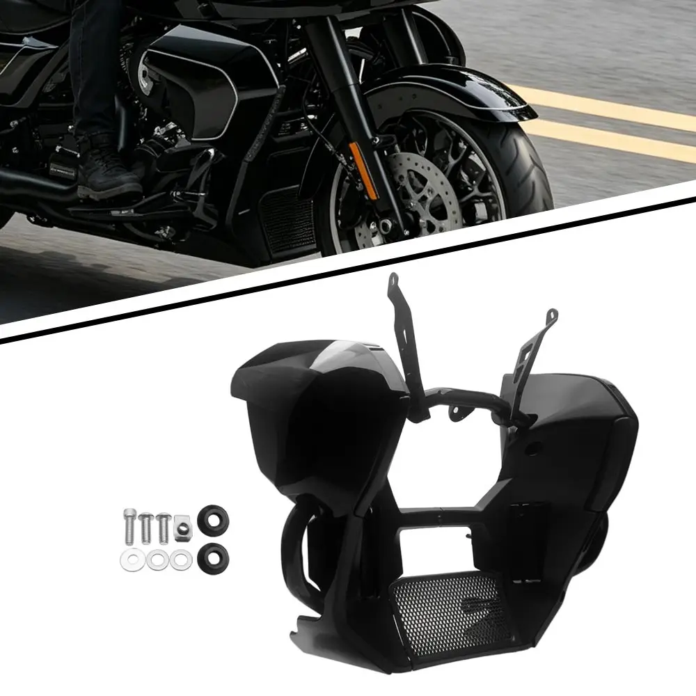

Motorcycle Engine Guard Fairing Lowers Cover w Supports Kits For Harley Touring Road Street Glide 24-26 CVO FLHXSE FLTRXSE Black