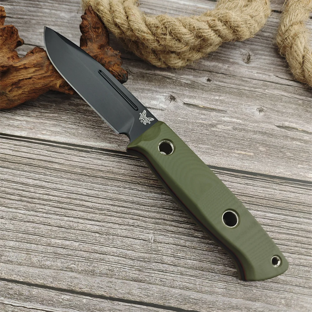 High Quality BM 163 Fixed Blade Knife Outdoor Hunting Camping Knife D2 Blade G10 Handle EDC Survival Tool Hiking Cutting Knife