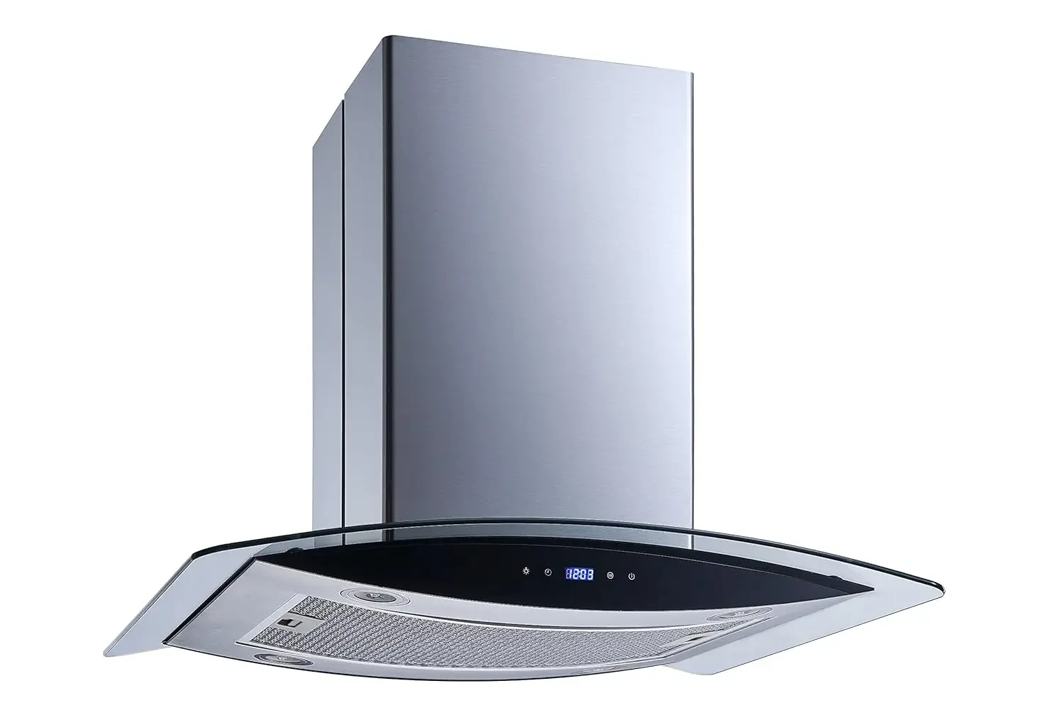 

30 In. 600 CFM Convertible Stainless Steel Glass Island Range Hood with Mesh Filter and Touch Sensor Control, Customized