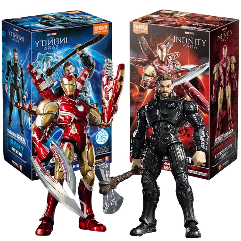 Figura de acción Original de Los Vengadores LED Iron Man Mk85, modelo de Thor, juguetes de ensamblaje, juguetes coleccionables para adultos