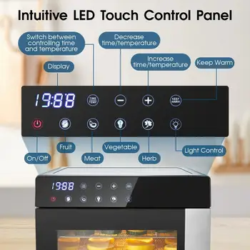 Sušička potravin s 8 tácy z nerezové oceli, 600 W, 4 předvolby a digitálním časovačem na sušené maso, ovoce a bylinky - vhodná do myčky nádobí, bez BPA 10 nejlepší prodej potraviny do sušičky - №2