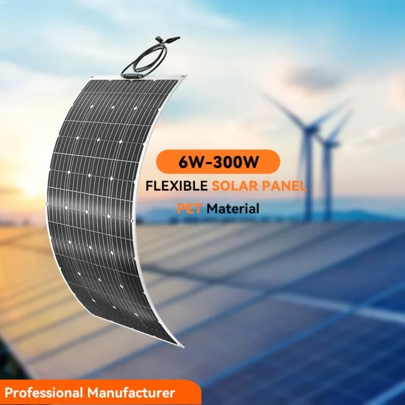 Light weight 6W 10W 20W 40W 80W Monocrystalline Silicon PV Portable Flexible Solar Panels