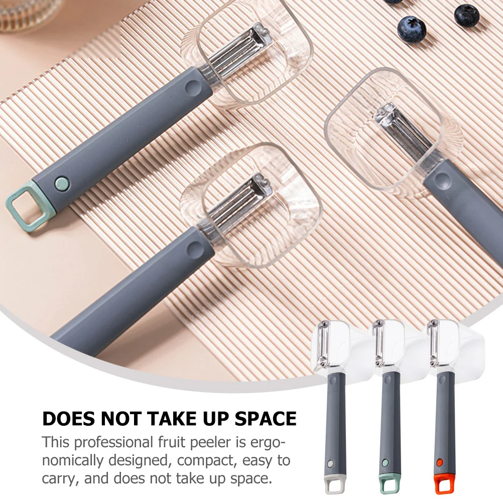 

3Pcs Peeler Storage Cup Multi-Functional Fruit Vegetable Potato Peeler Kitchen Gadget Comfortable Thickened Handle