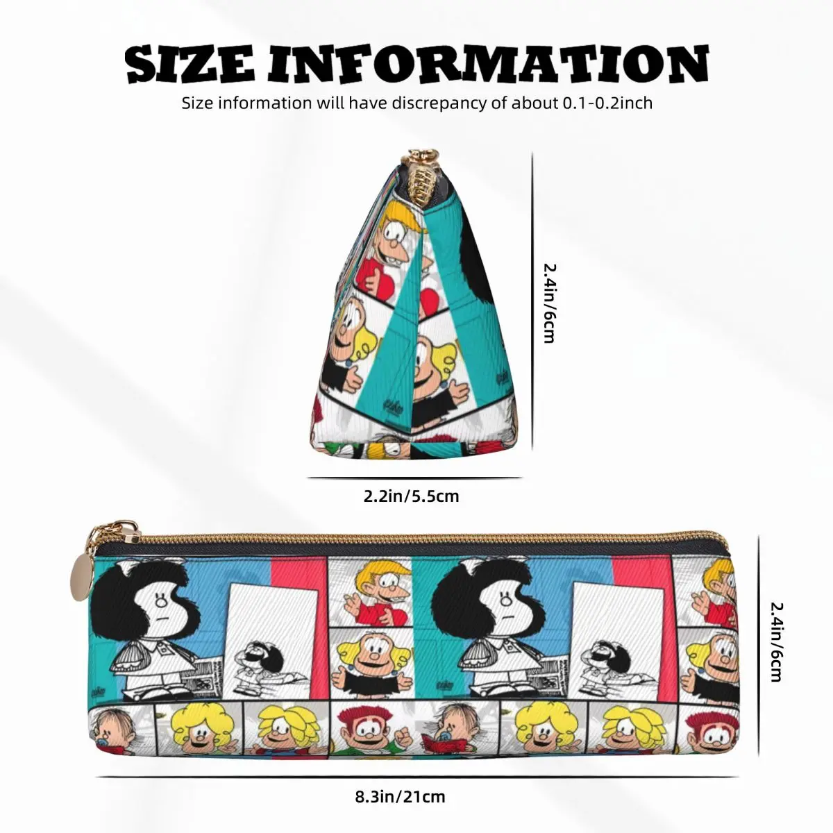 Mafalda Gril Pencil Case Cute Anime School Pencil Cases Zipper Boy Girl Lovely University Pencil Pouch Stationery Organizer