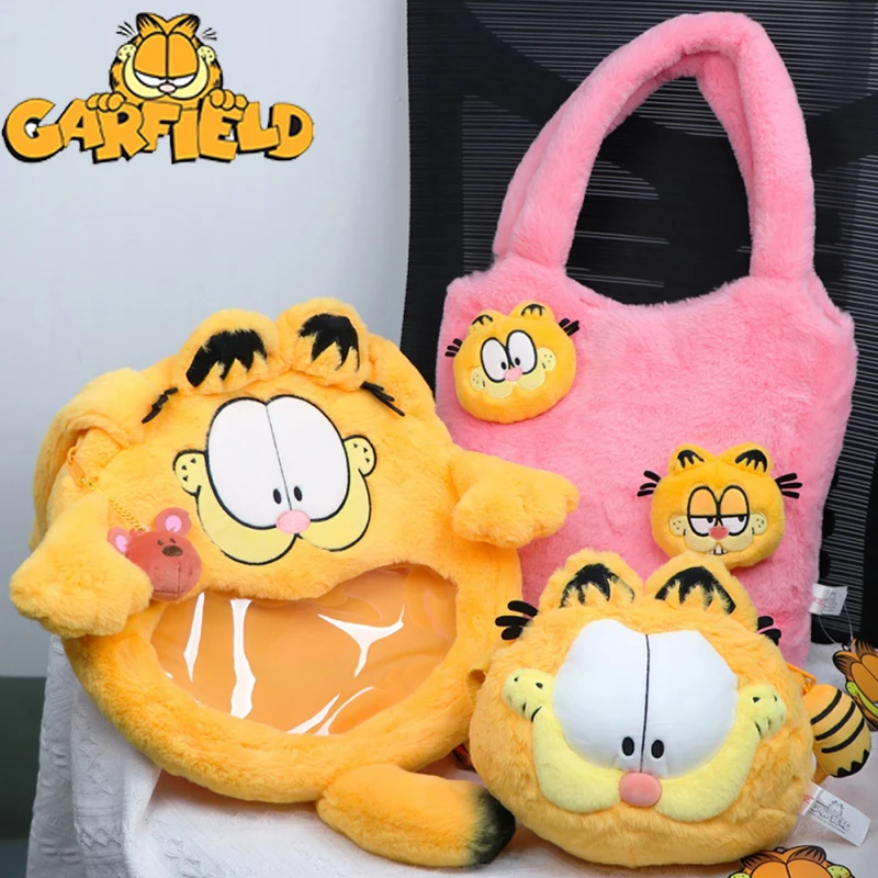 Original Garfield familia juguetes de Peluche suave bandolera bolso de mano Peluche Anima Peluche lindo dibujos animados Garfield gato muñecas bolsas