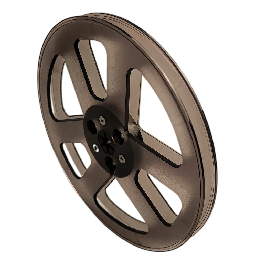 7" x 1/4" Empty 7 Inch  Plastic Take Up Reel For a Reel To Reel Tape Recorder - 6 Window Shaded Gray