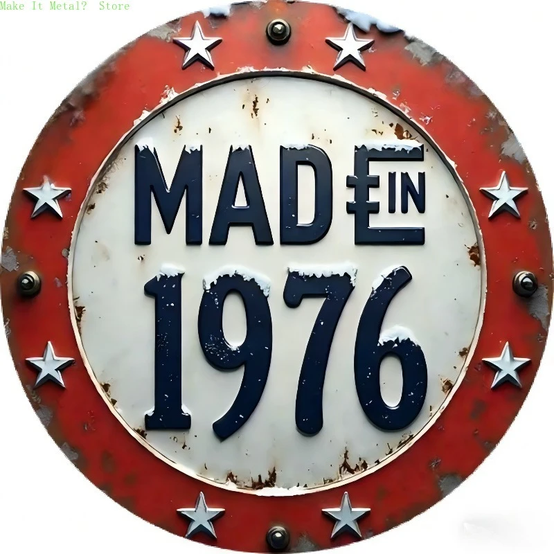 Circular Cast Iron Farmhouse Sign - 1975-1979 Barn Symbol, Rustic Kitchen Entryway Decor, Warm Housewarming Present