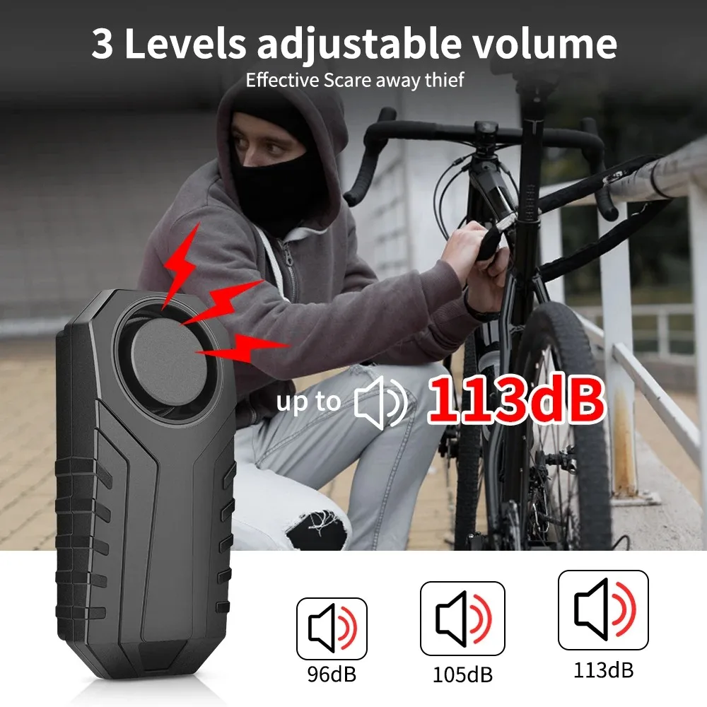 Rockbye Wireless Bicycle Alarm IP55 Waterproof Motorcycle Bike Alarm Remote Control Anti theft Bike Accessories