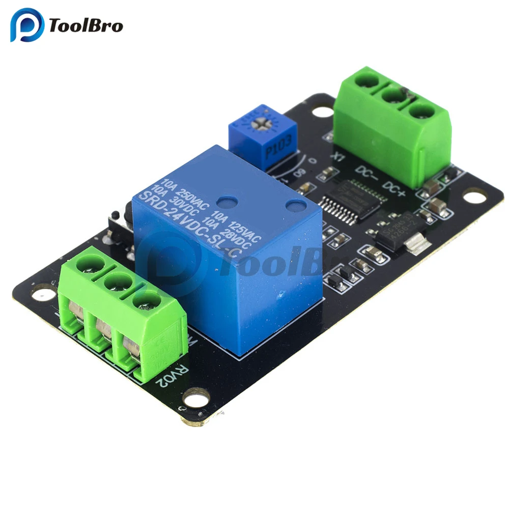 TRM01 Time Delay Relay Module DC 5V 12V 24V Self-Locking Timer Delay Switch Power-On Delay Disconnect Timming Relay Board