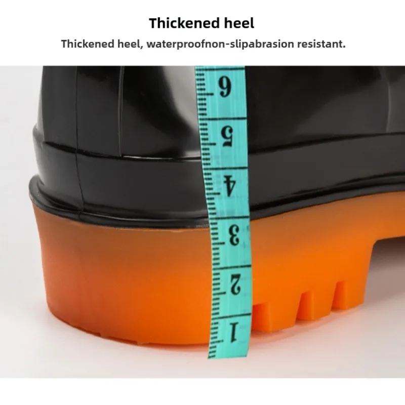 أحذية أمان للرجال أحذية المطر في الهواء الطلق، PVC، غير قابلة للانزلاق، مقاومة للماء، سميكة، مقاومة للاهتراء Zapatos De Seguridad De Hombre #6