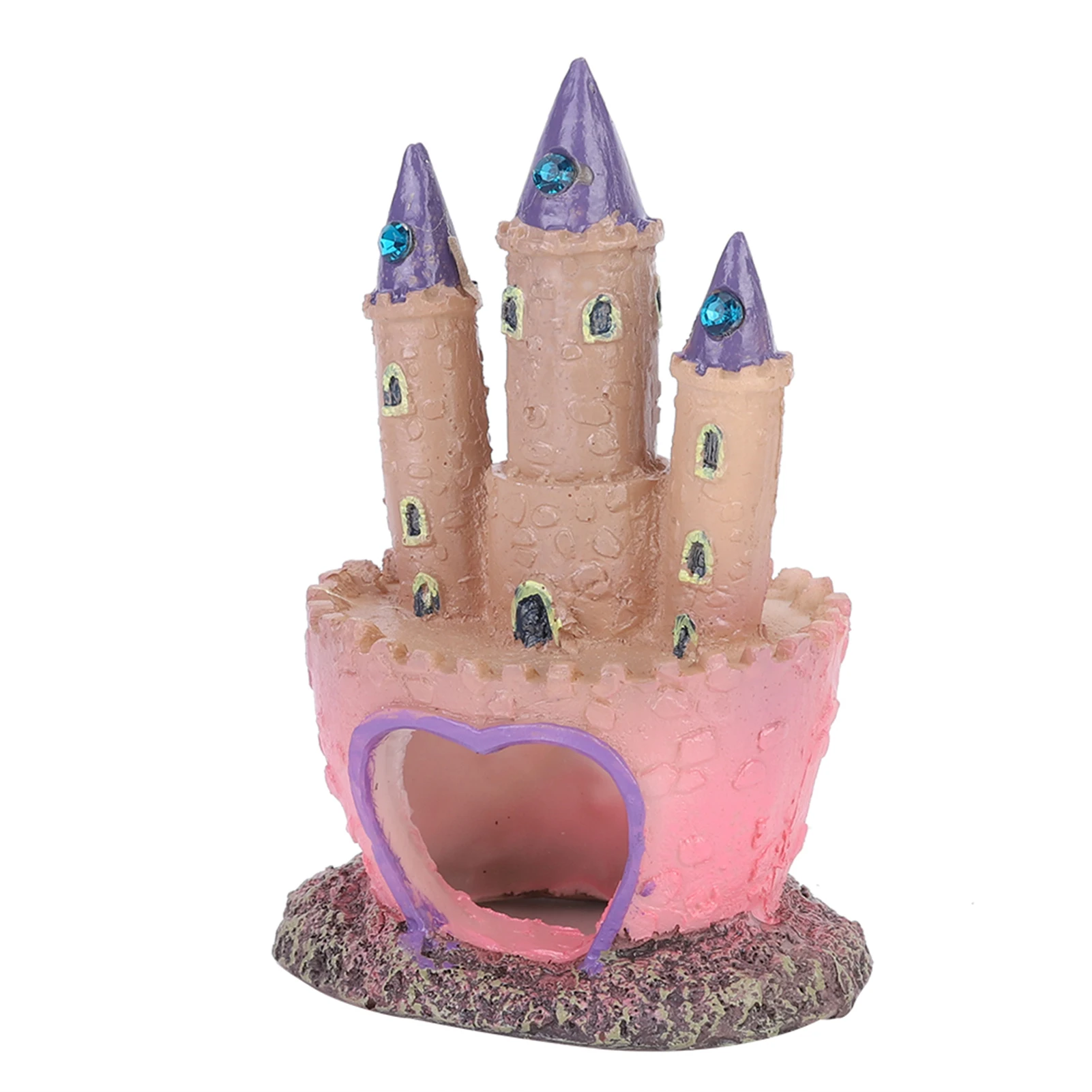 Resin Cartoon Castle Shape Ornaments Landscape Decoration For Aquarium Fish Reptiles Tank