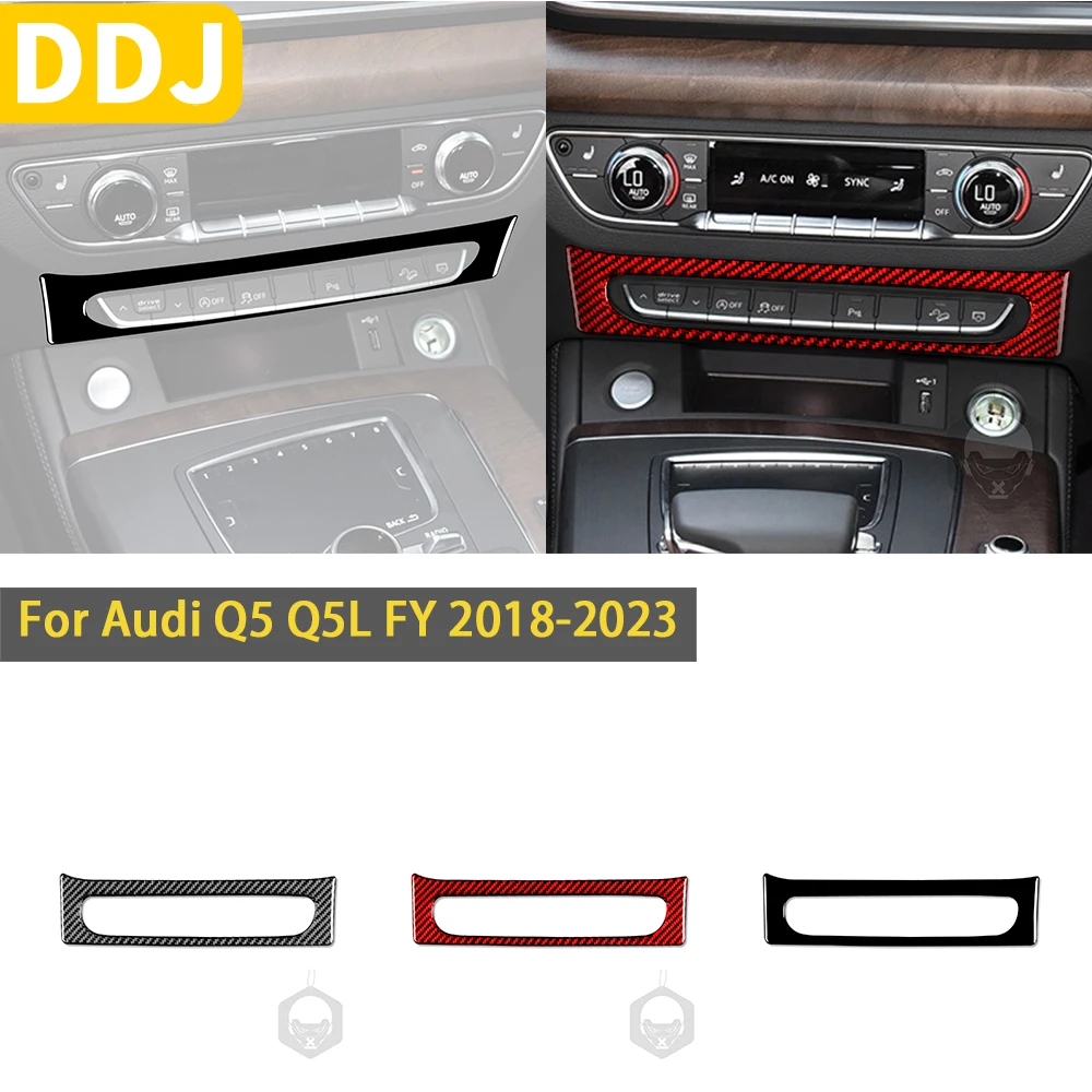 

For Audi Q5 Q5L FY 2018-2023 Accessories Carbon Fiber Interior Central Control Switch Key Panel Trim Sticker Decoration