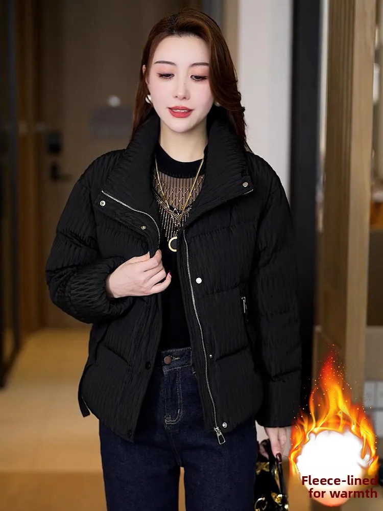 Feminino para baixo algodão jaet 2026 inverno novo sle fce forrado thiened solto facionable quente outerwear coreano sle commute