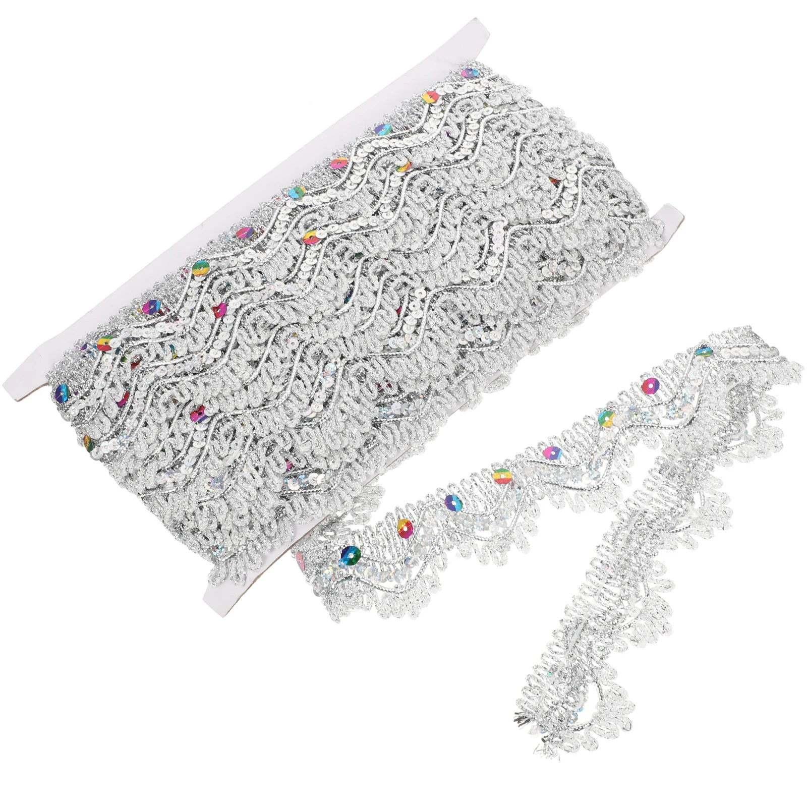 

Ethnic Style Sequin Fringe Trim Decorative Cuttable Costume Strips Sparkling Craft Lace Wear Resistant DIY Project Accessories