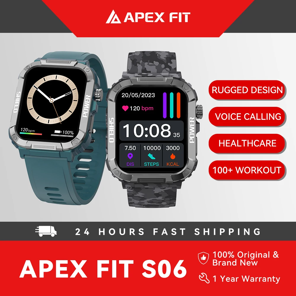 

Новый Apex Fit S06, полный сенсорный дисплей, мониторинг здоровья, мужские и женские спортивные фитнес-трекеры на открытом воздухе, умные часы для IOS Android