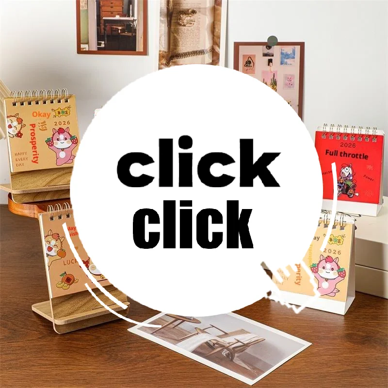 

2026 Year Of The Horse Mini Calendars Creative Desk Portable Travel Calendars Cute Pony Pattern Calendar Desktop Decor Ornaments