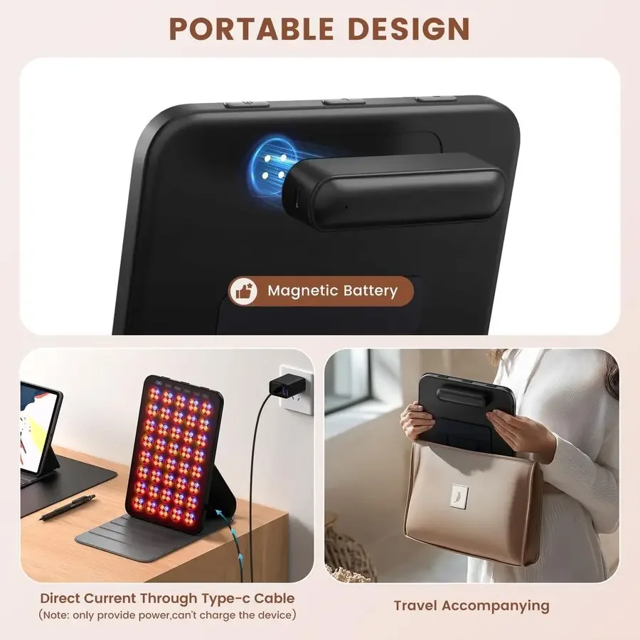 علاج الضوء الأحمر للوجه والجسم، علاج الضوء الأحمر المحمول مع نظارات واقية، علاج الضوء الأحمر بالأشعة تحت الحمراء 850 نانومتر مع 6