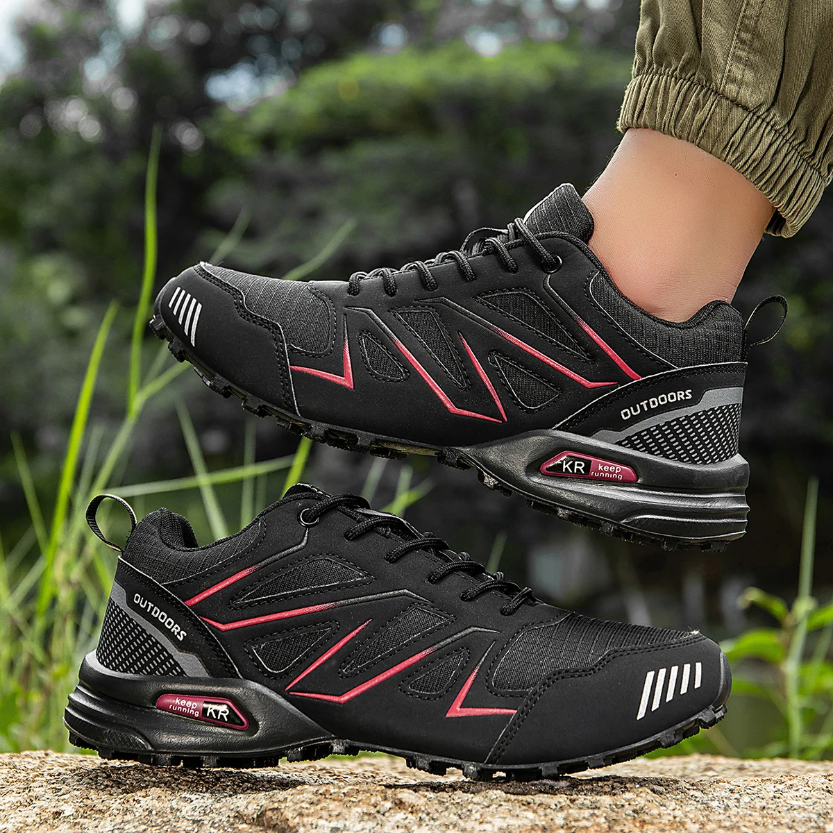 Wasserdichte Herren-Wanderschuhe, atmungsaktives Obermaterial, geeignet für jedes Gelände, Outdoor-Offroad, rutschfest, verschleißfest, Sportschuhe – Detail 29