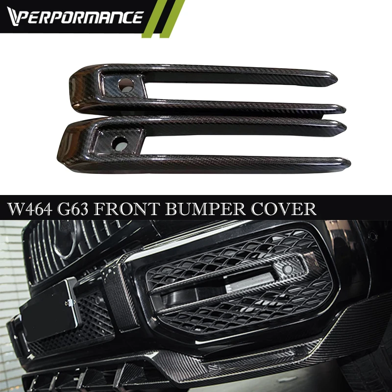 W464 Dry Carbon Front Bumper Parts For W463A G63 G65 Front Bumper Covers Carbon Fiber 2020Year Fog Lamp Decoration Strip